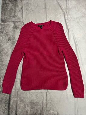 Ralph Lauren Fuchsia Ribbed Crewneck Sweater
